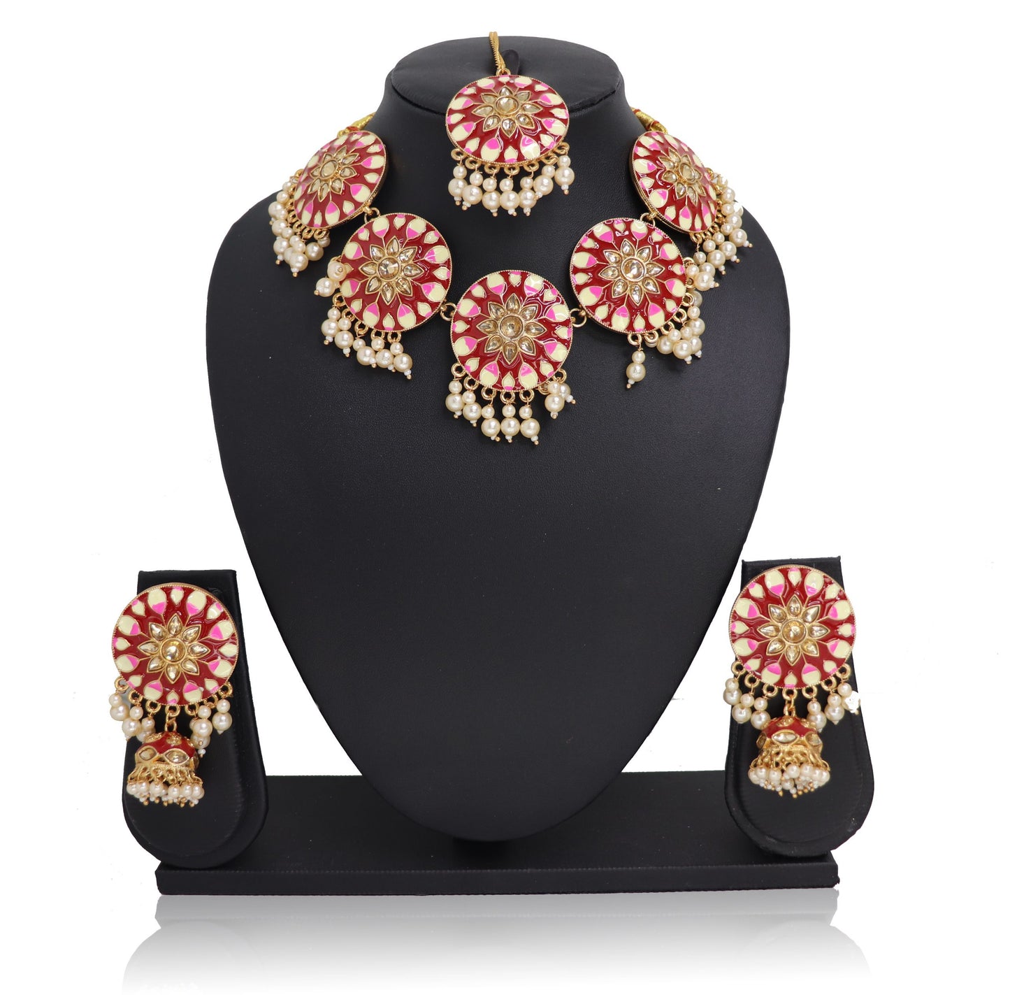 Red Gujjan Choker Set