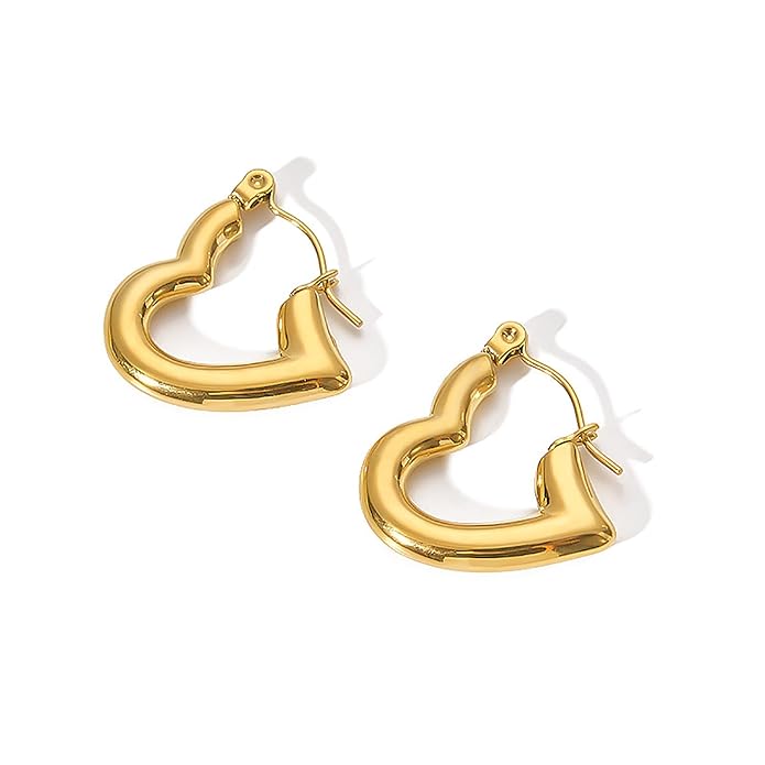 18Kt Sweetheart Hoop Earrings