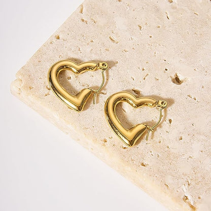 18Kt Sweetheart Hoop Earrings