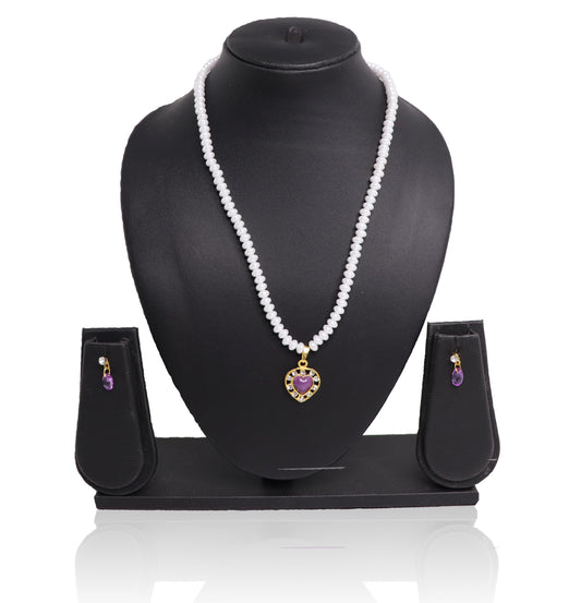 Pearl Violet Pendant Set