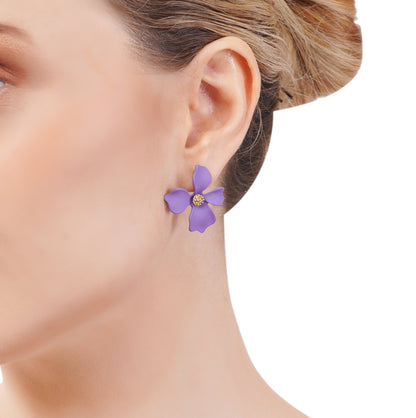 Purple Flowery Stud