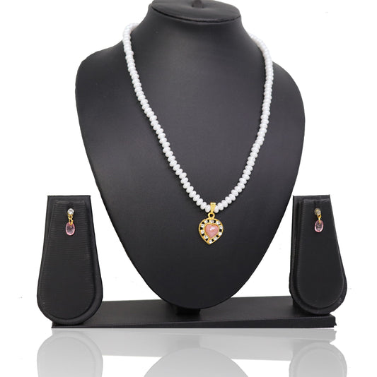 Pearl Coral Pendant Set