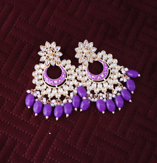 Violet Chandbali Earrings