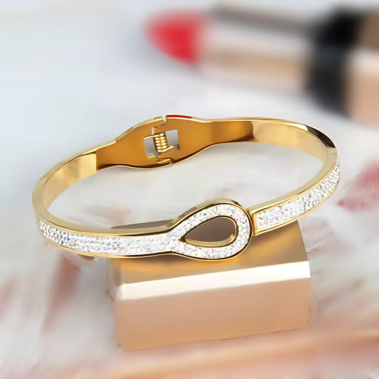 18Kt Link Zirconia Bangle Bracelet