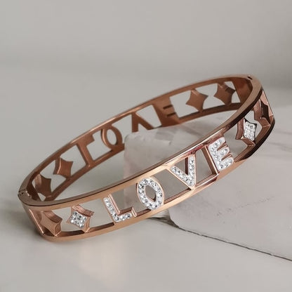 18Kt RoseGold Love Bangle Bracelet