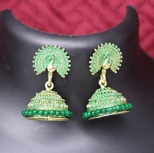 Pearl Jade Peacock Earrings