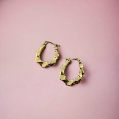 18Kt Bamboo Hoops Earrings