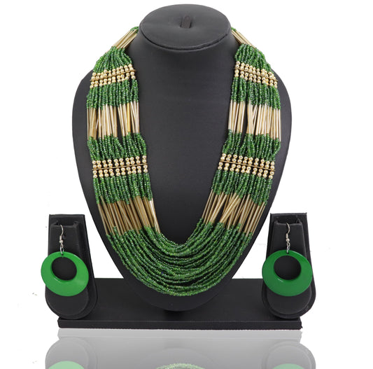 Jade Beads Collar Set