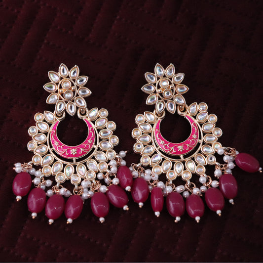 Berry Chandbali Earrings