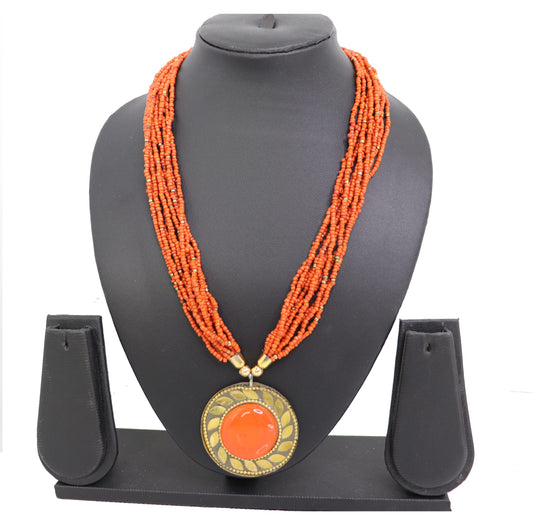 Soft Orange Beads Pendant