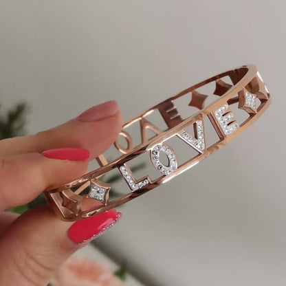 18Kt RoseGold Love Bangle Bracelet